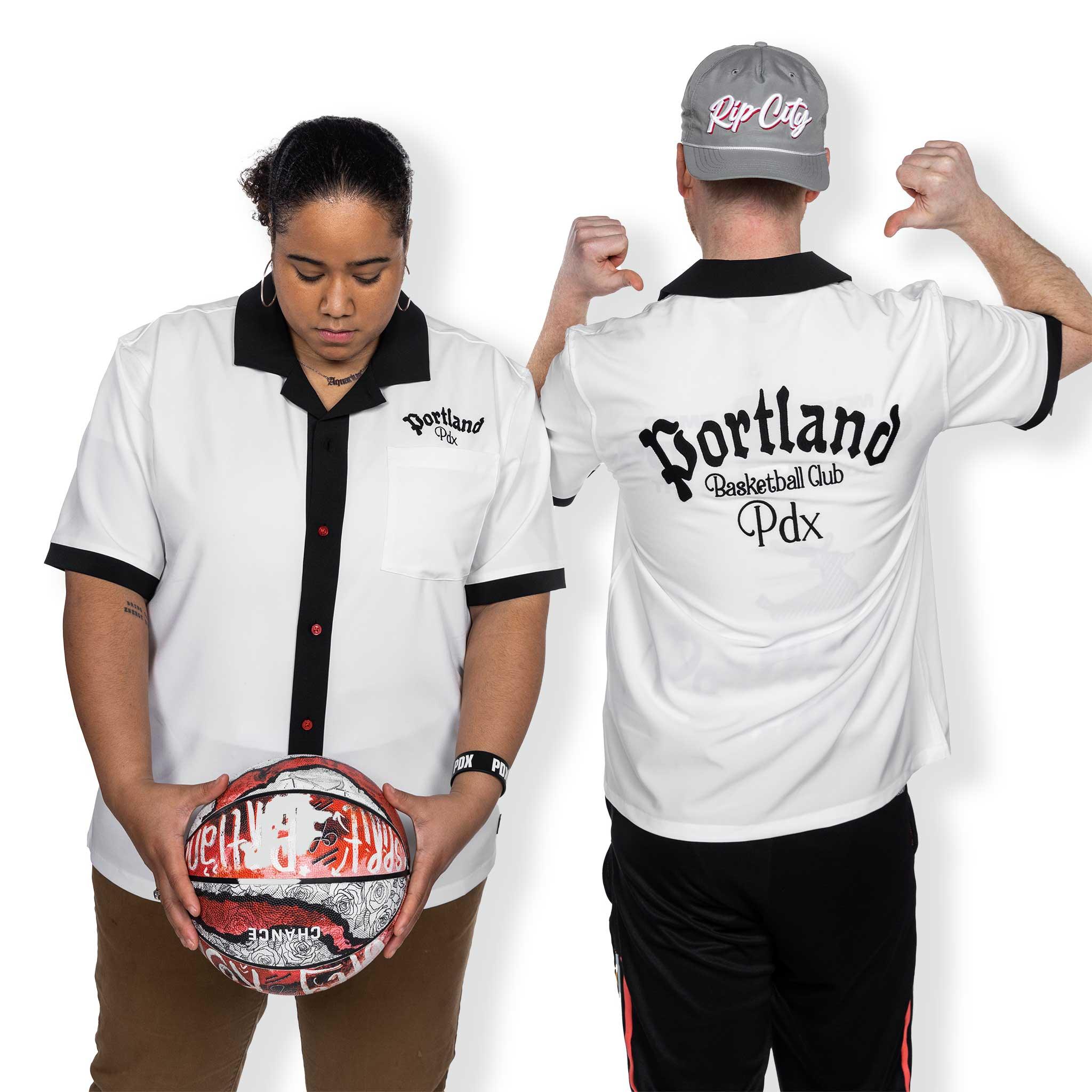 Portland Trail Blazers Wild Collective White Bowling Shirt - Rip City Clothing