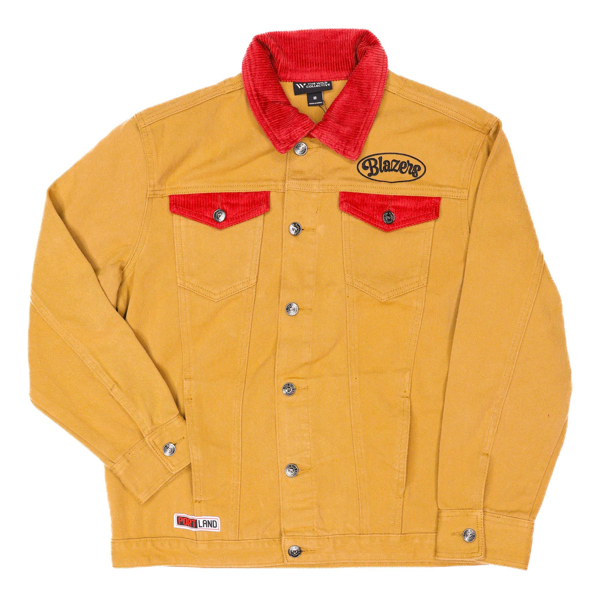 Portland Trail Blazers Wild Collective Women's Mustard Denim Jacket - Rip City Clothing