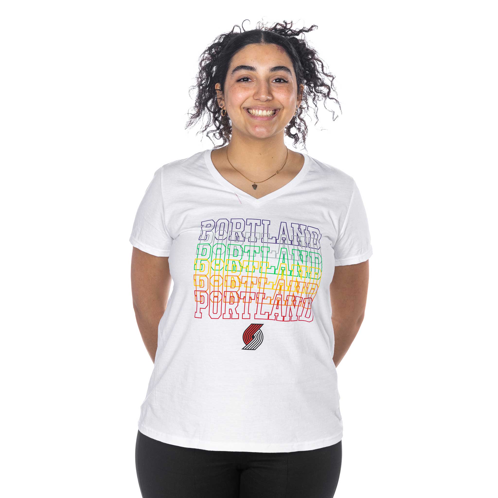 Portland Trail Blazers Women's City Pride V-Neck T-shirt