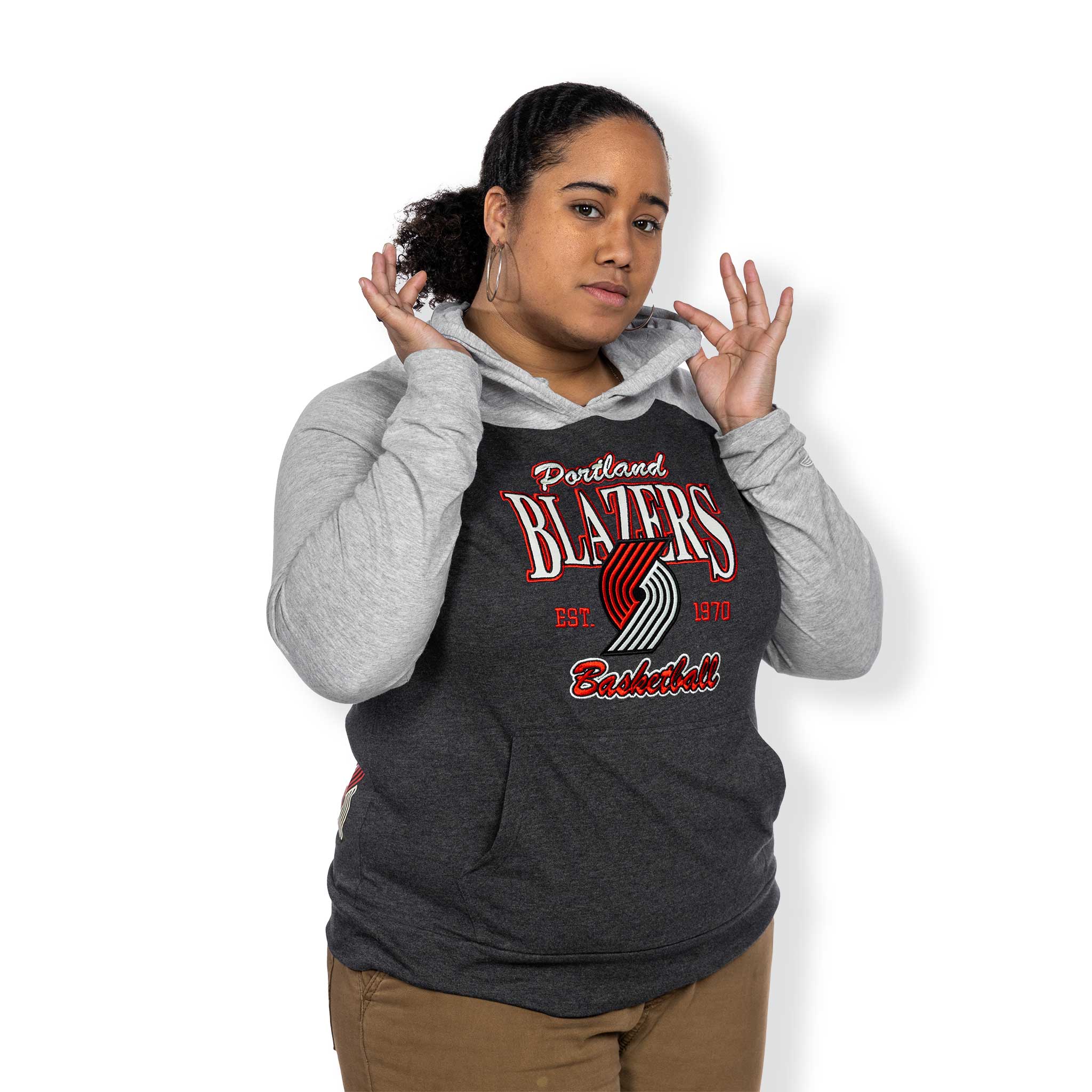 Portland Trail Blazers Women's New Era Throwback Hoodie - XS - 