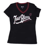Portland Trail Blazers Women's On The Ball Black V-Neck T-Shirt