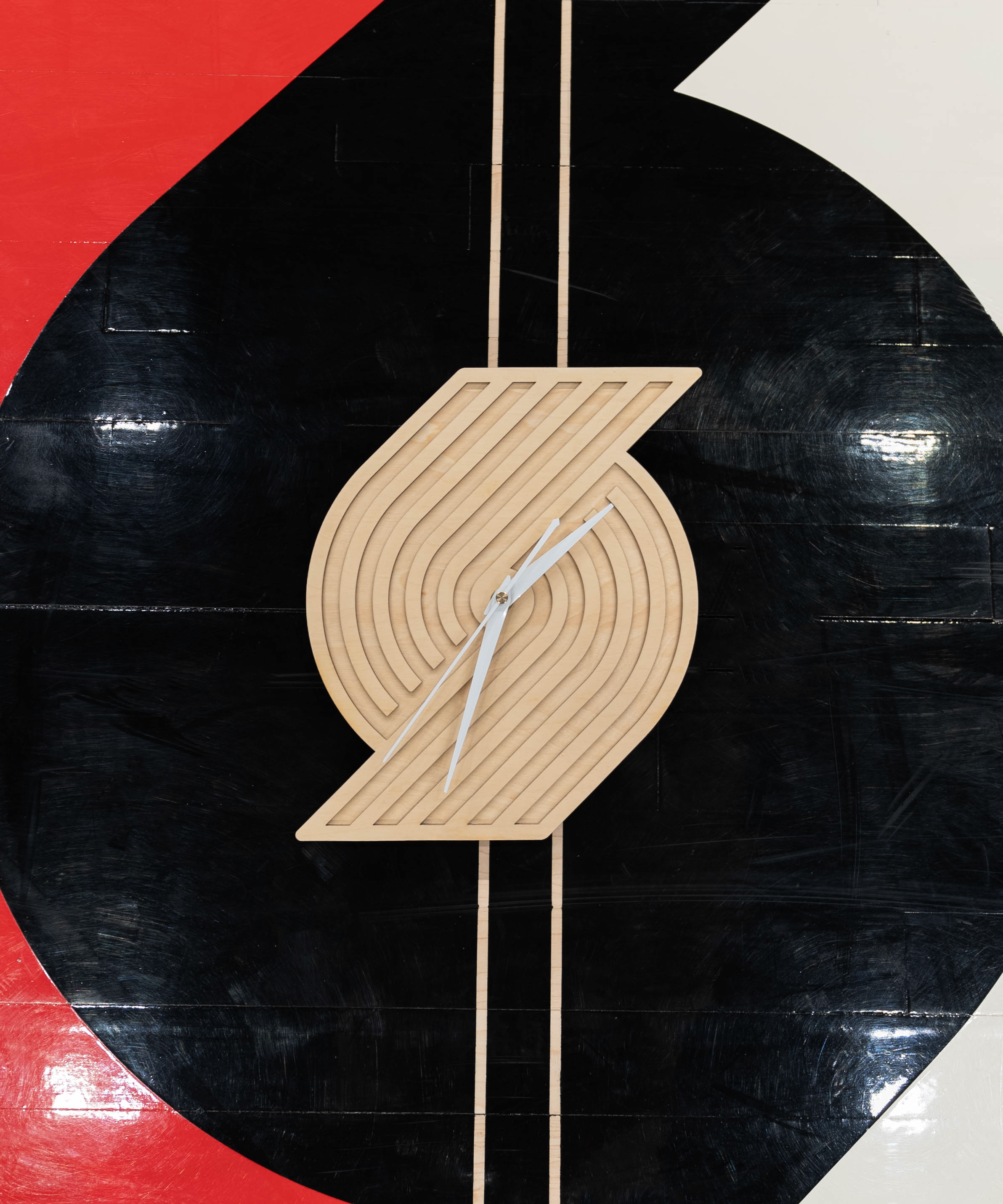 Portland Trail Blazers x Kevin Concepts Wood Pinwheel Clock