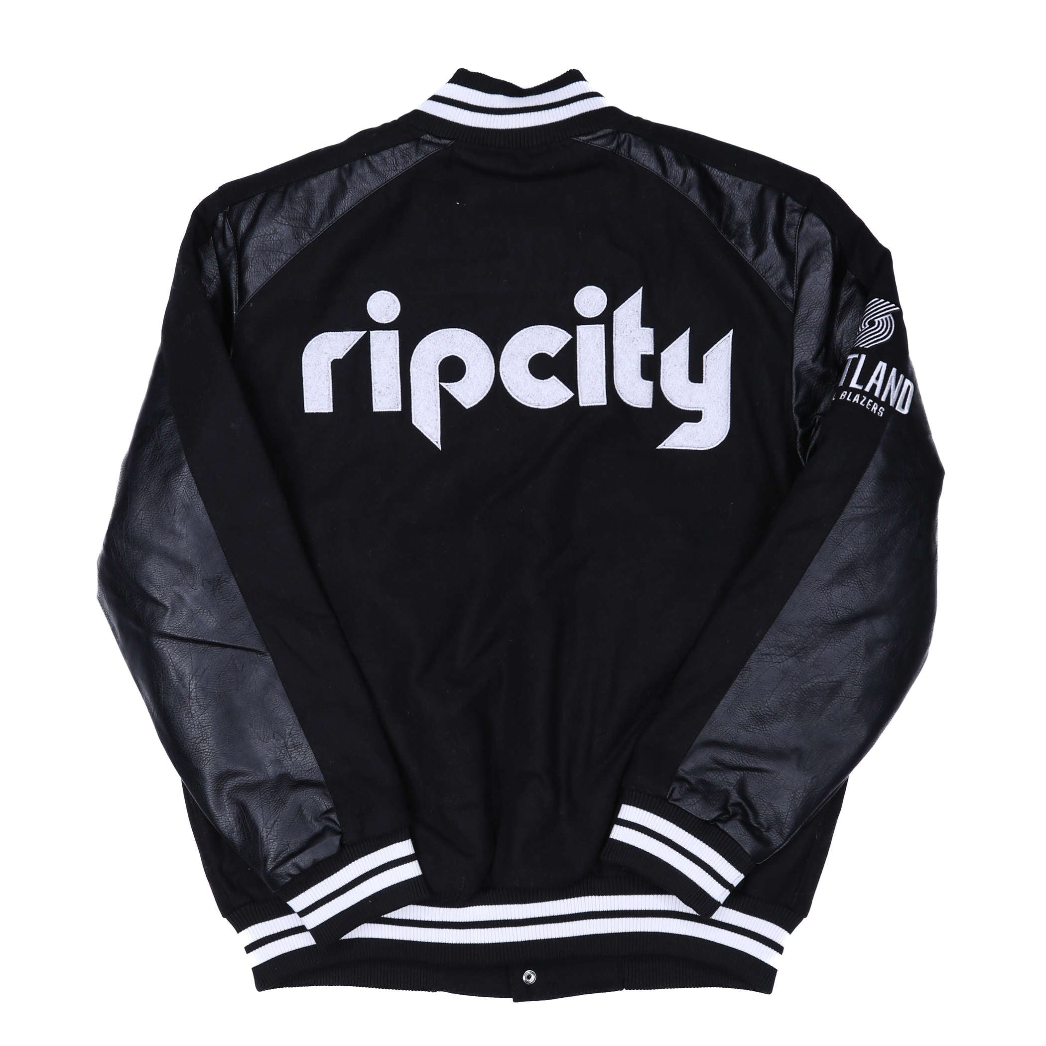 ripcity Black Quick Snap Carl Banks Letterman Jacket - Rip City Clothing