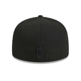 Trail Blazers New Era Portland Black On Black Text Fitted Cap - Rip City Clothing