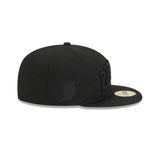 Trail Blazers New Era Portland Black On Black Text Fitted Cap - Rip City Clothing