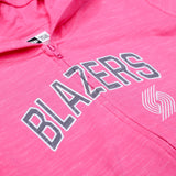 Trail Blazers New Era Youth Girls Full Zip Pink Hoodie