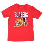 Trail Blazers Nike Cartoon Ball Youth Red T-Shirt - Rip City Clothing