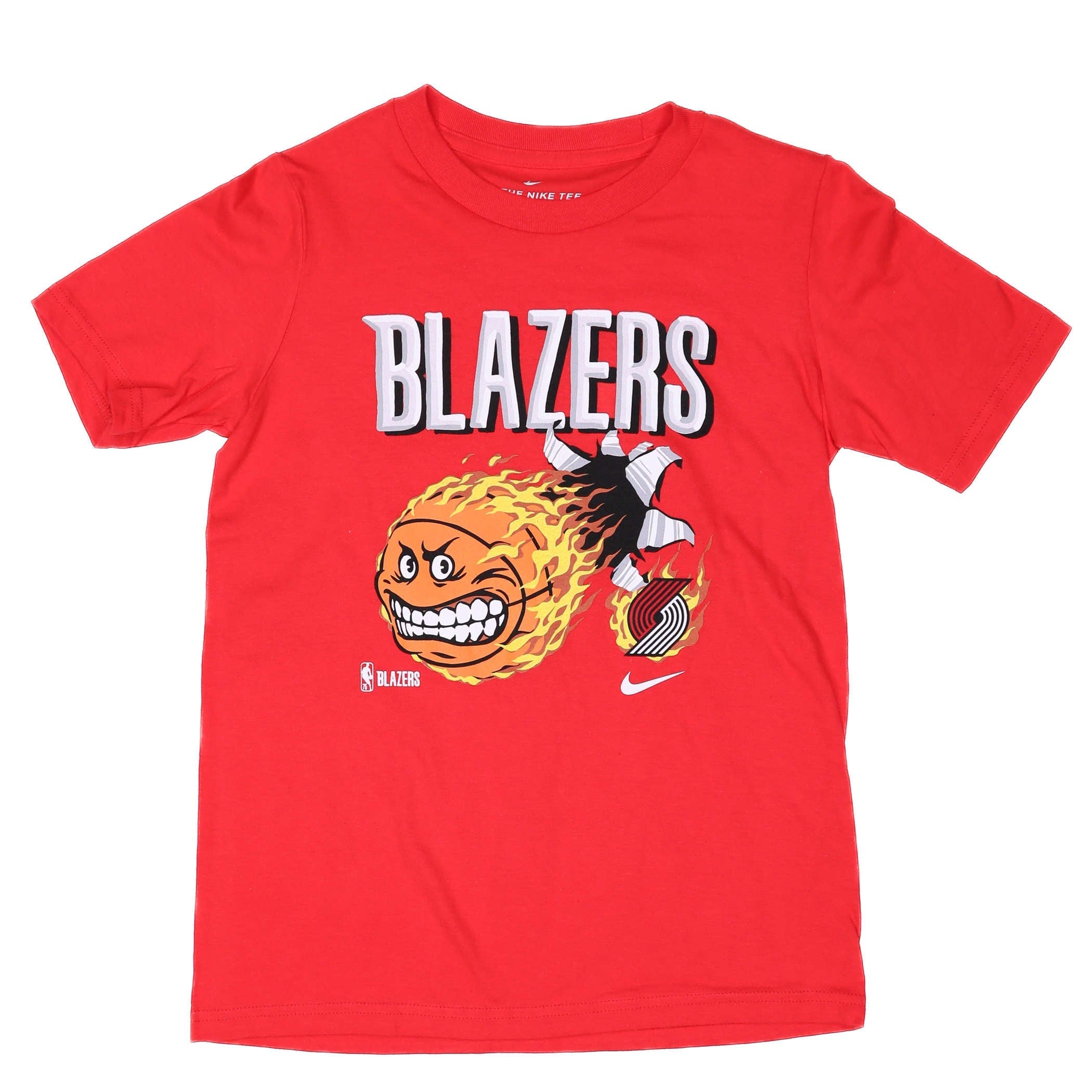 Trail Blazers Nike Cartoon Ball Youth Red T - Shirt - Youth S - 