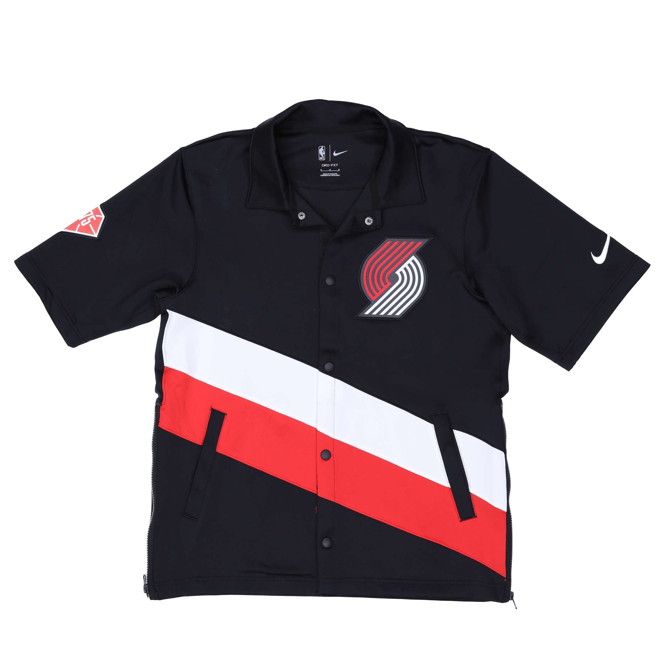 Trail Blazers Nike City Mixtape Showtime Snap Up Shirt - S - 