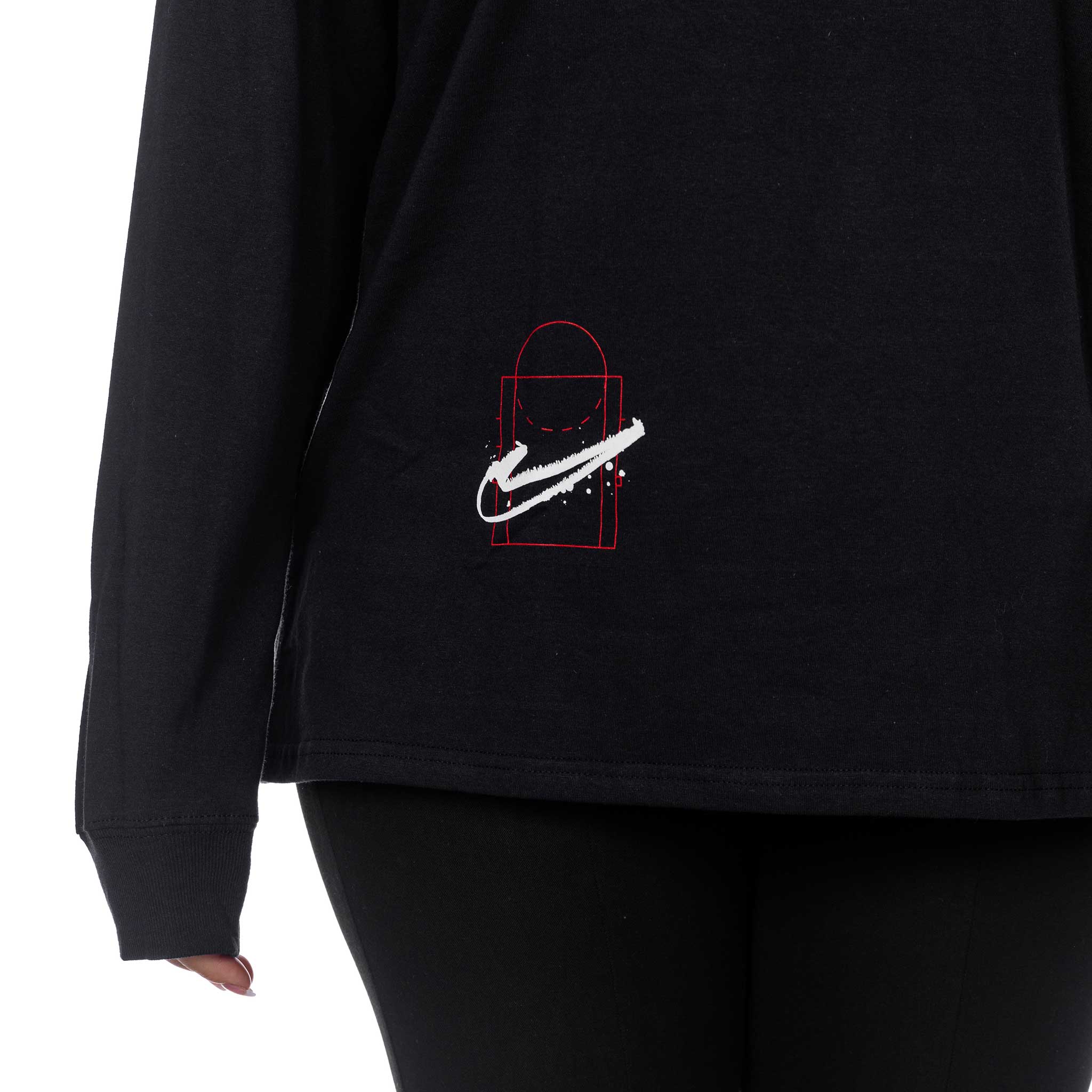 Trail Blazers Nike Courtside Max Black Long Sleeve T - Shirt - XS - 