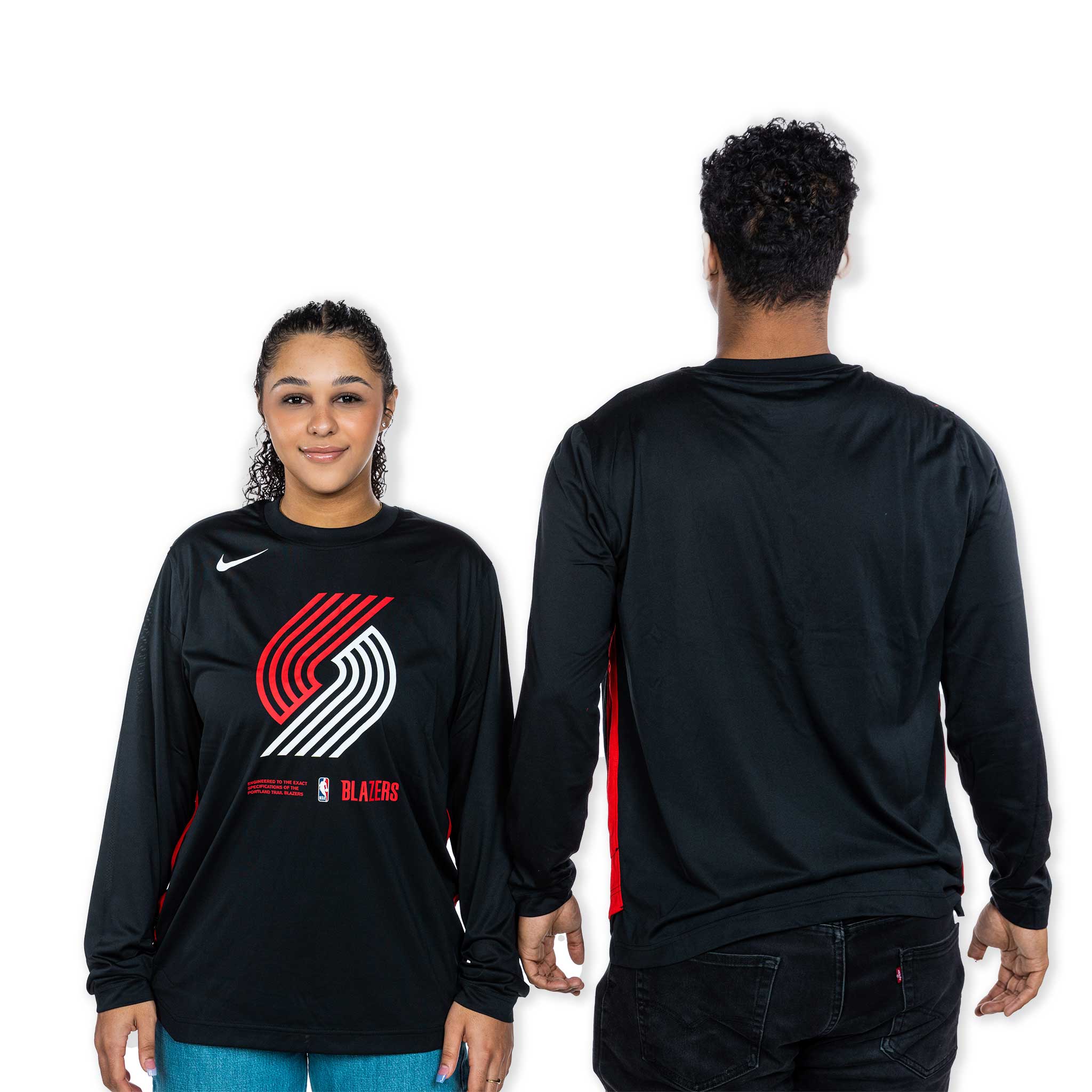 Trail Blazers Nike Logo Pregame Long Sleeve T-Shirt