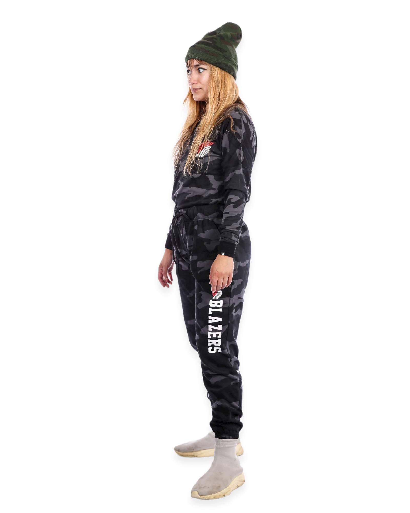 Trail Blazers Women's New Era Camo Long Sleeve T-Shirt - Rip City Clothing