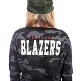 Trail Blazers Women's New Era Camo Long Sleeve T-Shirt - Rip City Clothing