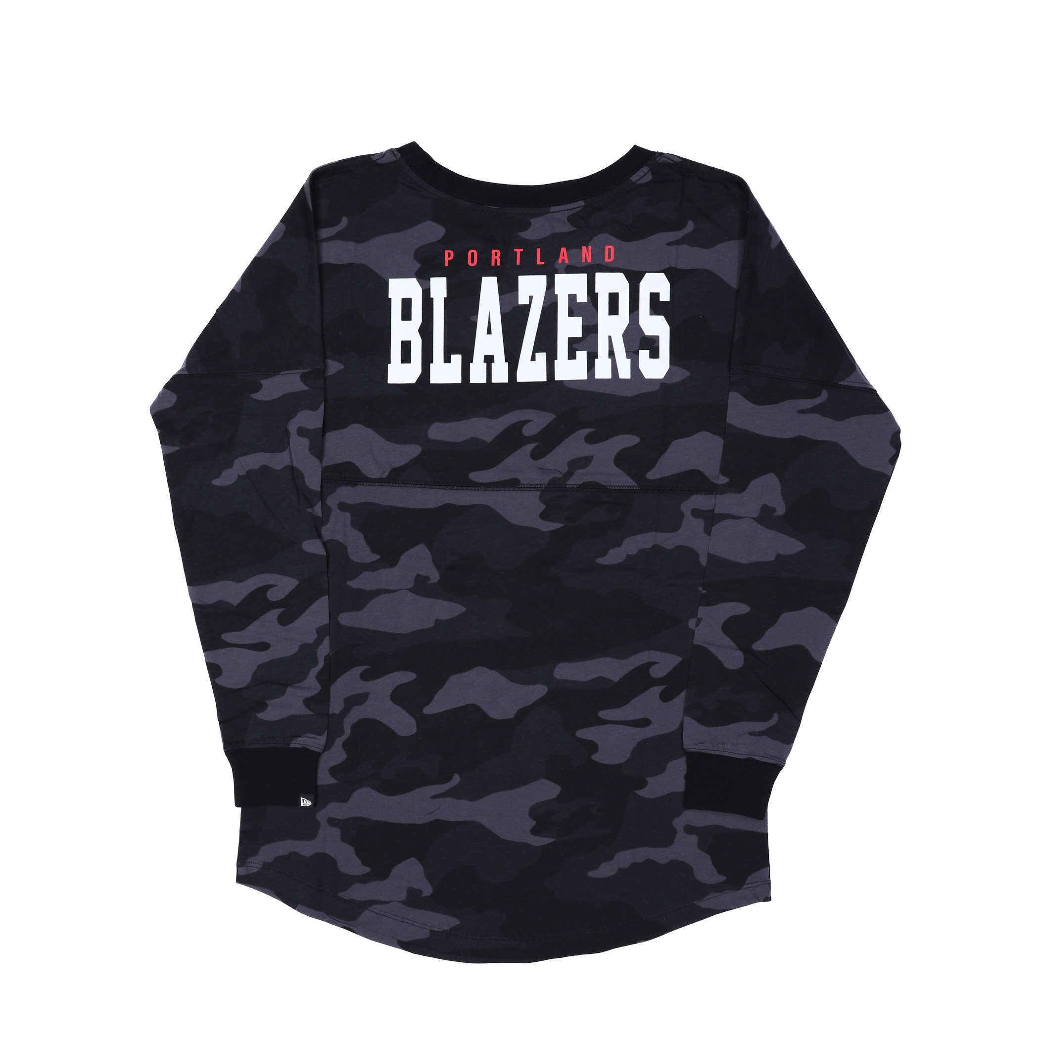 Trail Blazers Women's New Era Camo Long Sleeve T-Shirt - Rip City Clothing