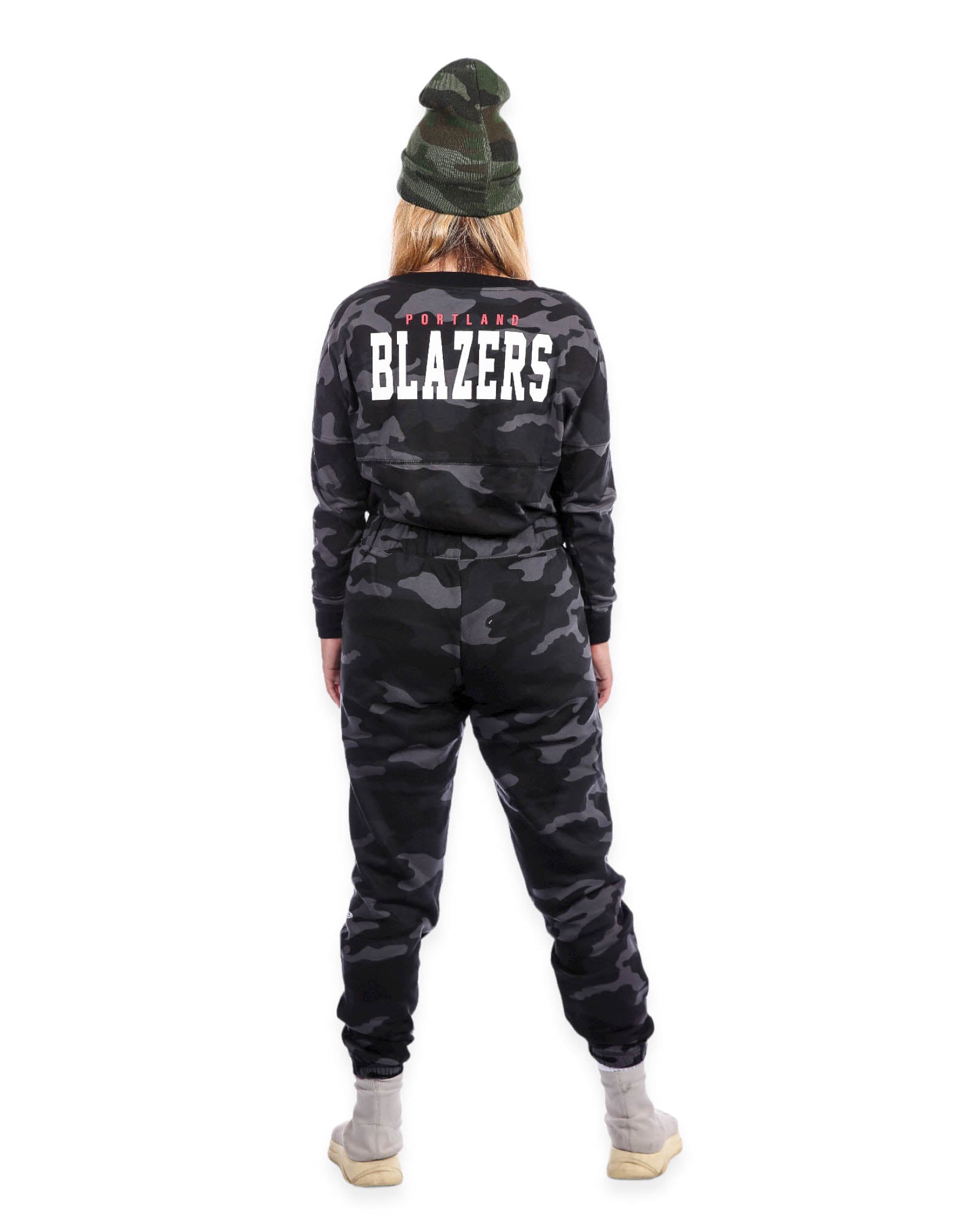 Trail Blazers Women's New Era Camo Long Sleeve T-Shirt - Rip City Clothing